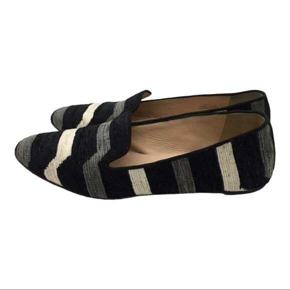 J. Crew Darby Striped Fabric Loafers - Currant Black/Gray/Cream - 8 - Picture 4 of 8